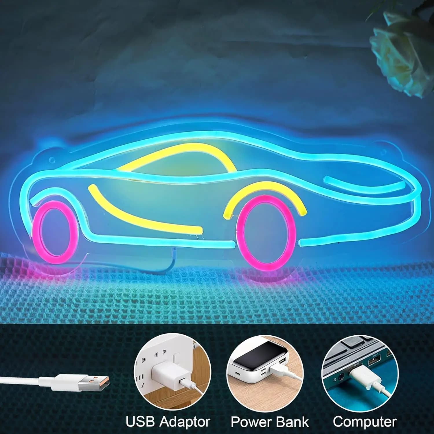 16.4x6.3in Auto Insegna Al Neon LED Luce Notturna Decorazione Della Parete Camera Casa Camera Da Letto Festa Vacanza Regalo Di Compleanno Amico Ragazzo Ragazza Bambino Uomo Grotta
