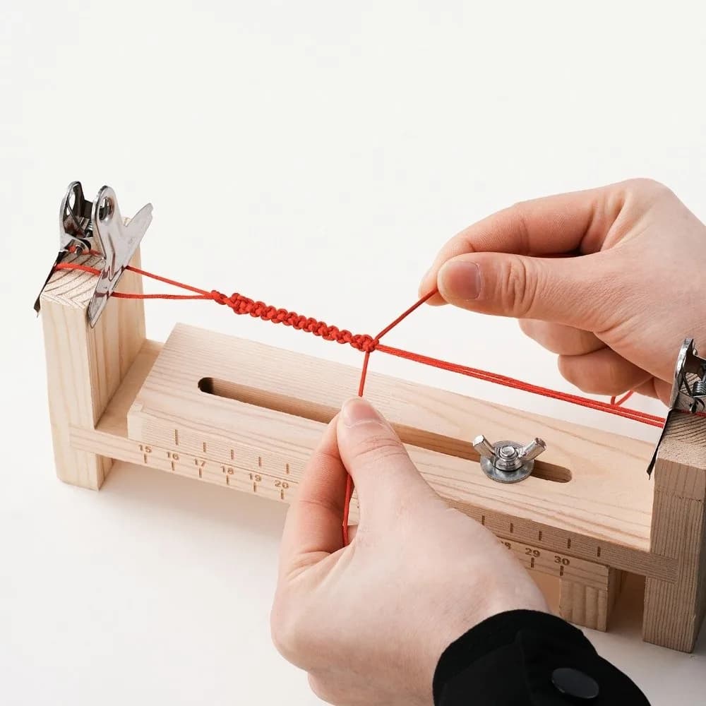 New Solid Wooden Braiding Frame Adjustable Fixed Plate Weaving Loom DIY Craft Handmade Bracelet Rope Making