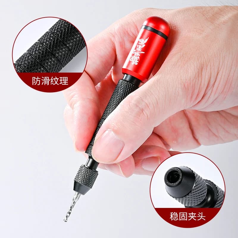 MSWZ Double Bearing Alloy Portable Hand Drill And Hardness Steel Drill Bit Set For Assembly Gundam Model Building Hobby DIY Tool