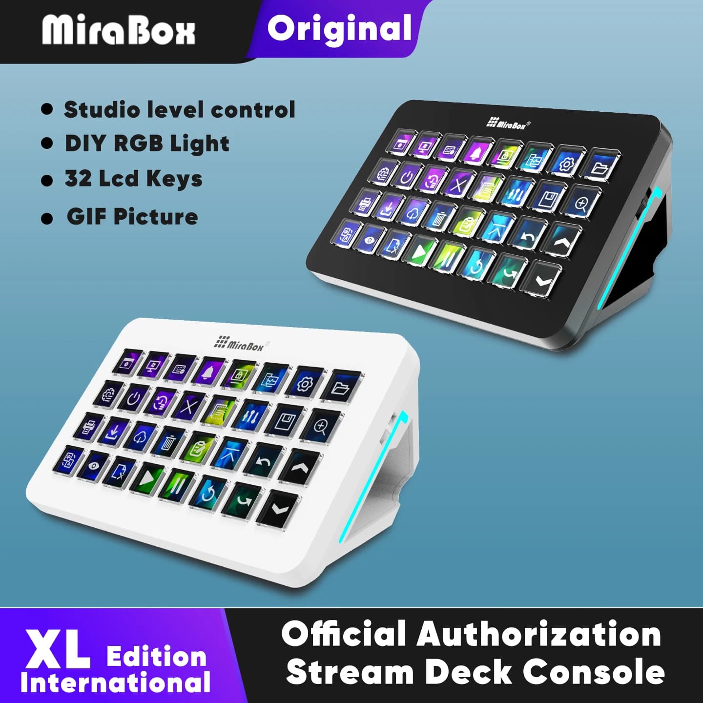 Mirabox XL Stream Deck Console Visiva Tastiera Macro 32 Tasti LCD Streamdeck Macropad Tastierino Stream Desk Deck Dock Controller
