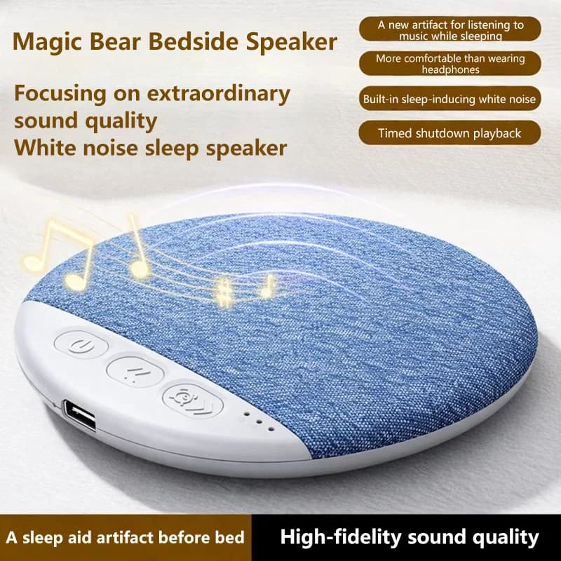 Mini altoparlante Bluetooth 5.4 da usare sotto il cuscino per un sonno migliore, macchina del suono con connessione wireless, audio stereo HiFi.