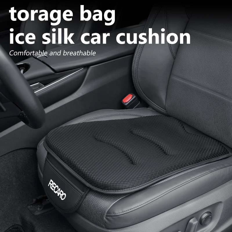 Car Luxury Ice Silk Cushion Storage Bag Breathable Seat Cover For Recaro