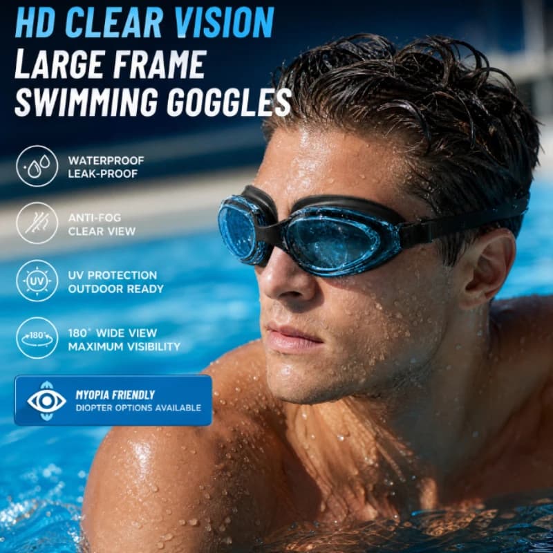 Professional Swimming Goggles Anti-fog Waterproof Swim Eyewear Swim Glasses No Leaking Protection for Men Women Adult