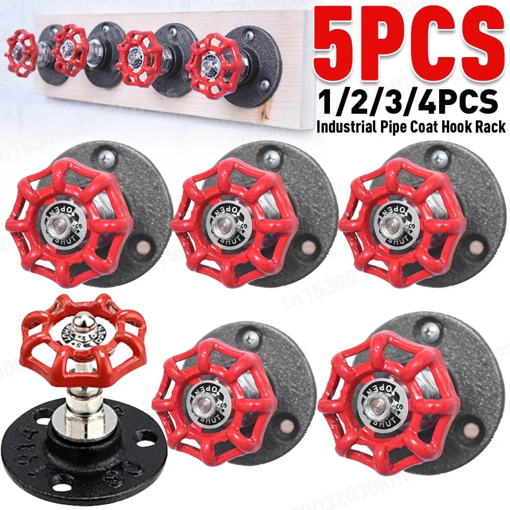 5-1PC Vintage Portico Garage Ganci Appesi Creativo Ferro Stile Industriale Tubo Dell'acqua Vestiti Staffa Da Parete per Accappatoio Asciugamano Sciarpa
