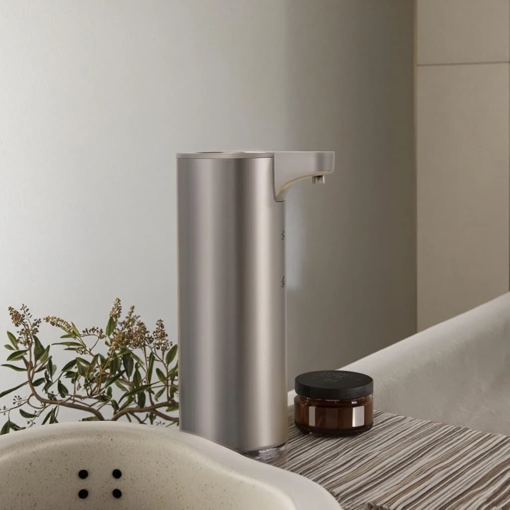 Modern Automatic Touchless Rechargeable Foaming Soap Dispenser Silver 280ml Wall-Mounted Water-Resistant Stainless Bathroom