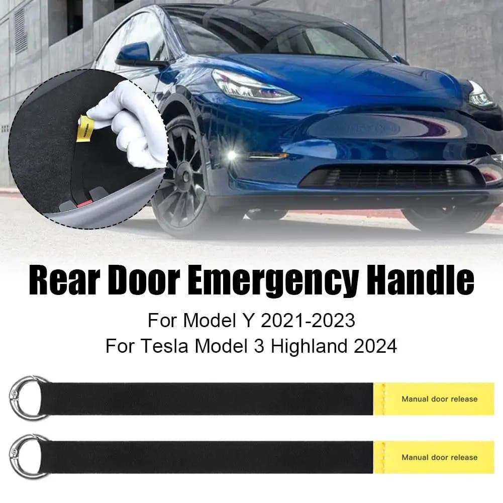 Exterior Emergency Strap for Tesla Model Y, Safety Corda for Opening Manual Door, Emergency Pull