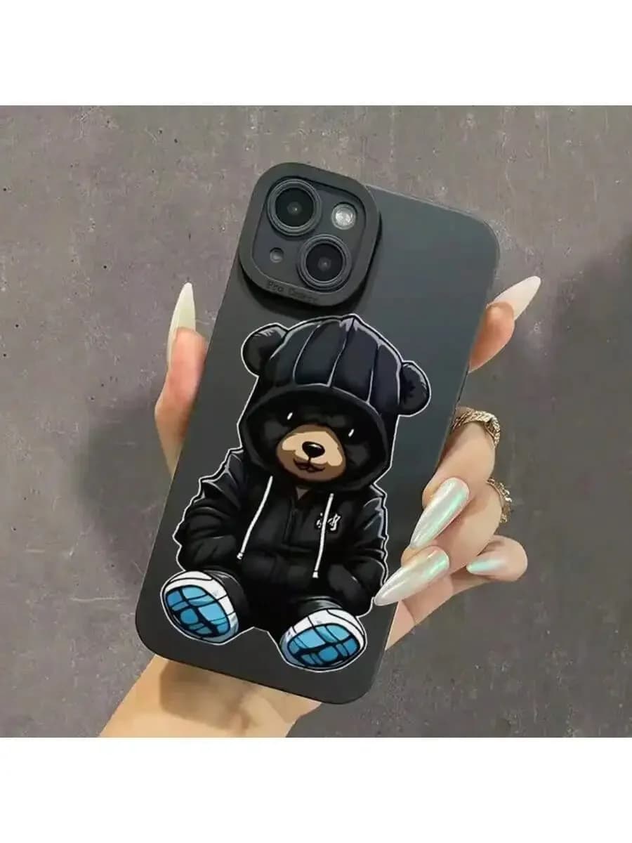 Black Bear Hoodie Design Phone Case For iPhone 14 Pro Max 13 Pro Max 12 Pro 11