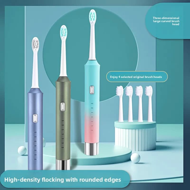 Intelligent 6 stop magnetic levitation electric toothbrush with soft bristles, long life battery vibration