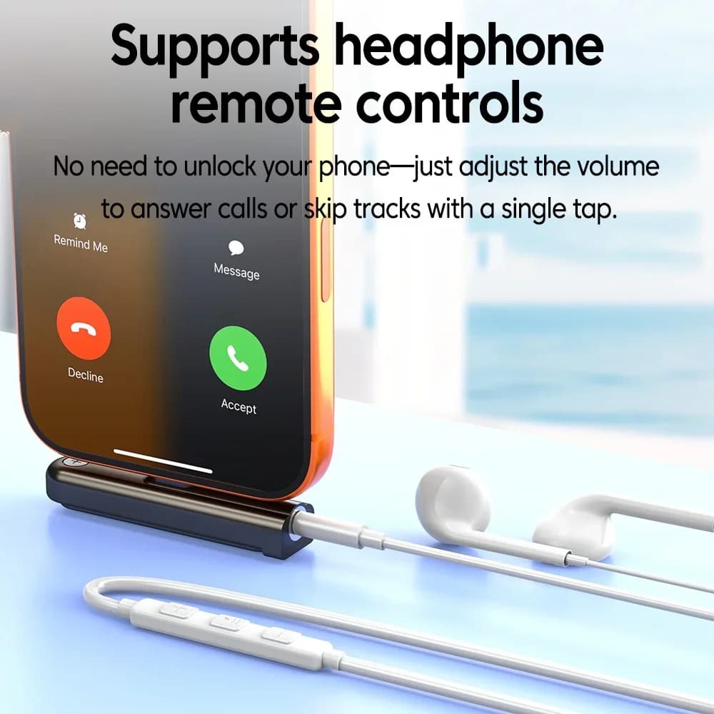 Mini Audio Headphone Signal Converter Type C to 3.5MM Stereo Audio Jack Adapter, Aluminum Alloy Foldable Support Stand Compact