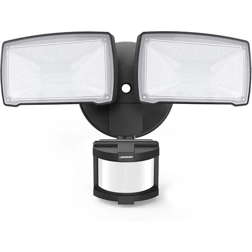 Luci di sicurezza a LED con sensore di movimento per esterni, 30W 3200LM, 5500K, impermeabili IP65, 2 faretti a sensore di movimento per garage, giardino, veranda