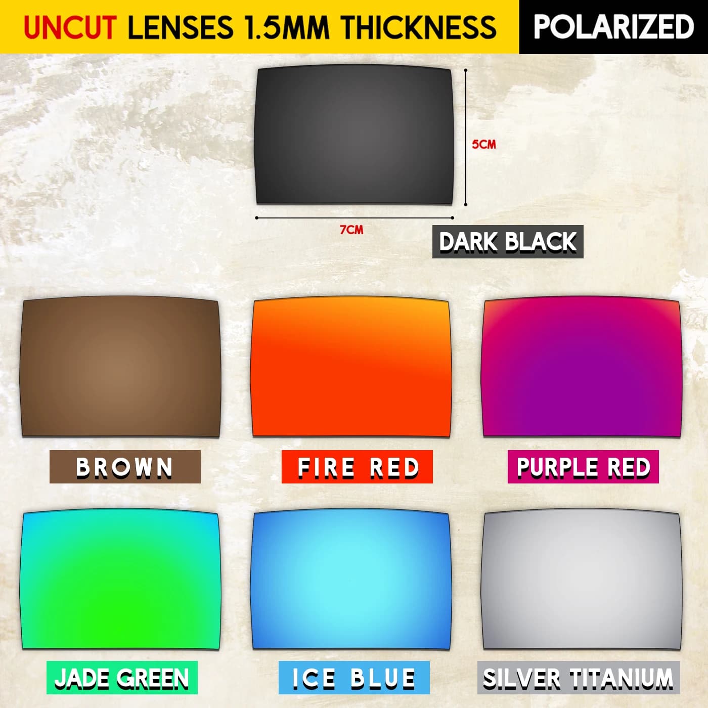 1 Pair Uncut Polarized Lenses 1.5mm TAC Lenses for Sunglasses with Scratch Resistant Coating for Optical Manufacturers UV400