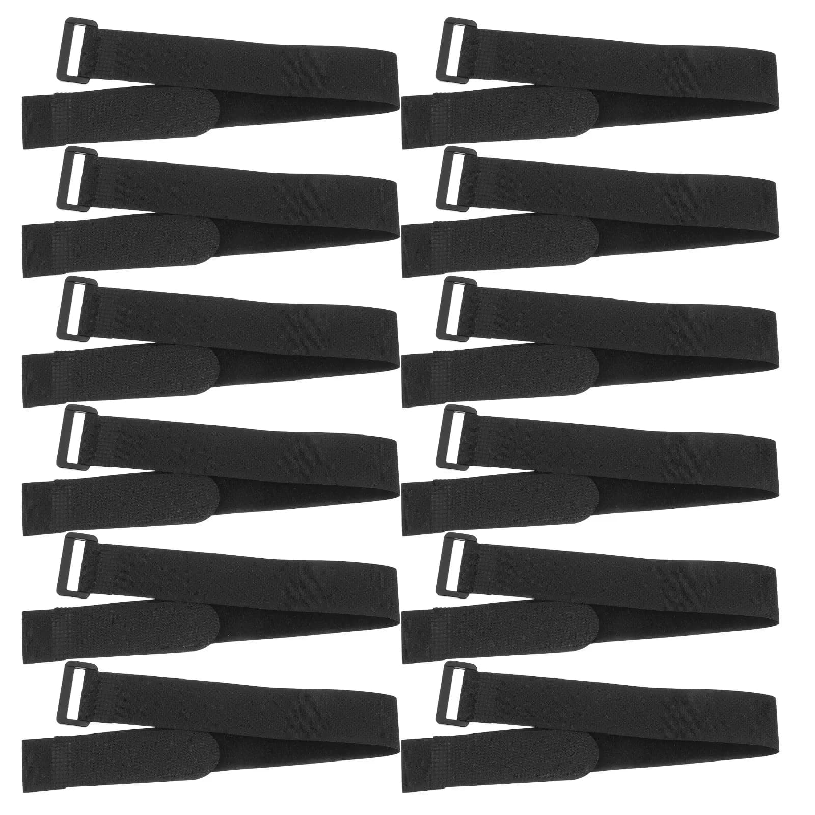 Set of 12 Nylon Yoga Mat Straps Black 25x400mm, Adjustable Straps for Transport and Conservation, Portable Shoulder Strap for Exercises and Fitness