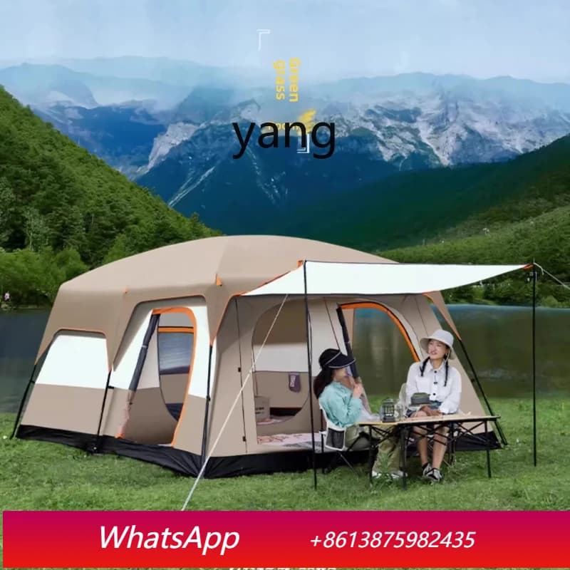 MMoutdoor folding portable two-bedroom and one-hall camping thickened rainproof and sunscreen camping equipment full set