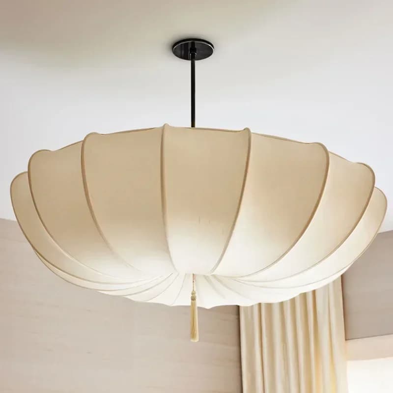 Winfordo plafoniera in tessuto nordico giapponese crema bianca lustri lampada Pendentes per camera da letto soggiorno sala da pranzo illuminazione artistica