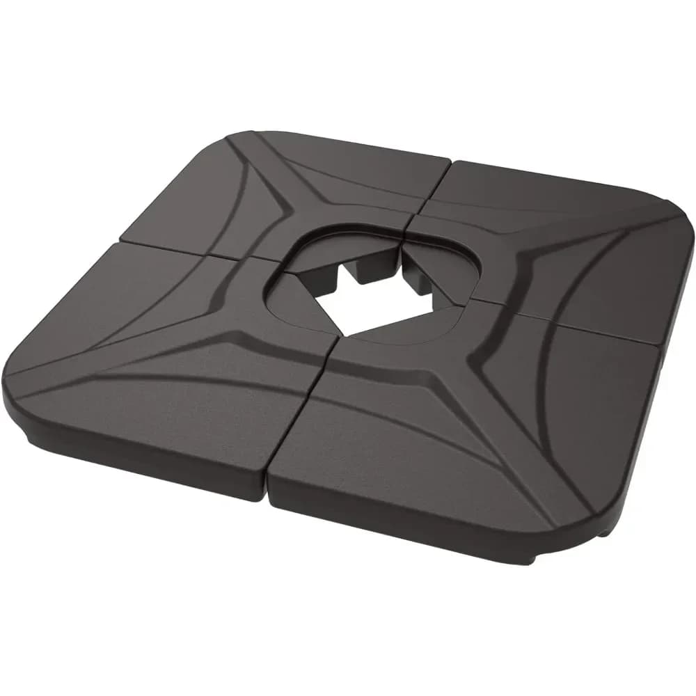 %A compact base for 230 pounds offset garden umbrella Base for umbrella with weighted base Set of water and sand filled weight plates