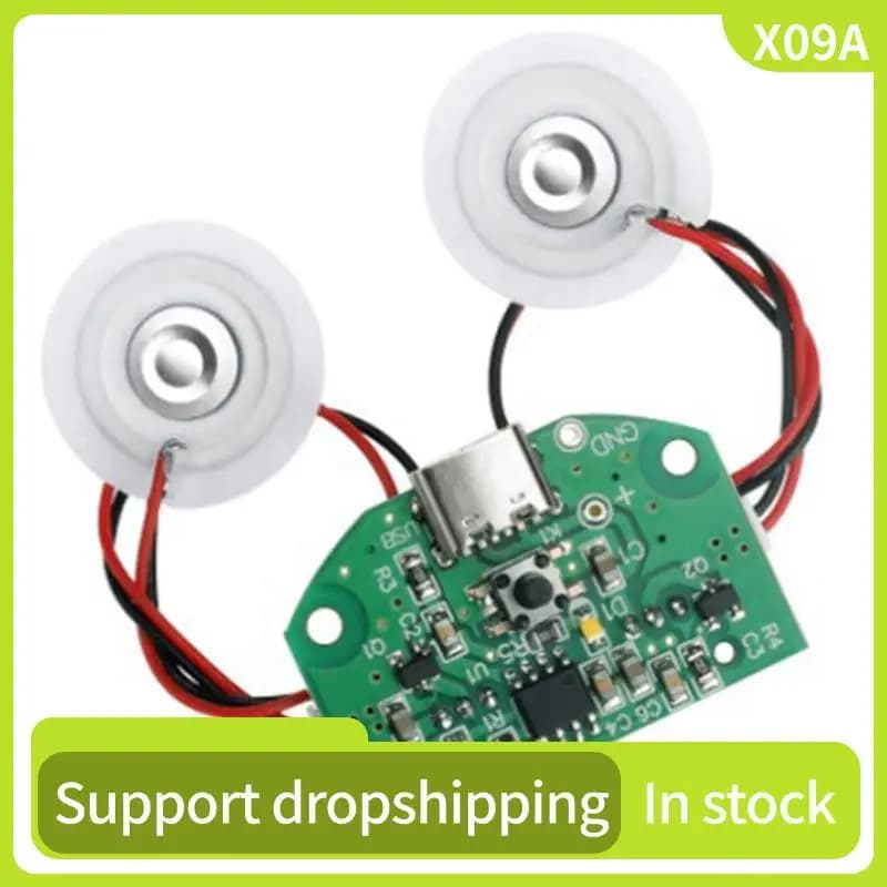 X09A 2X Modulo di atomizzazione a doppio spruzzo Umidificatore USB Circuito di guida Atomizzazione Attrezzatura sperimentale Ad ultrasuoni