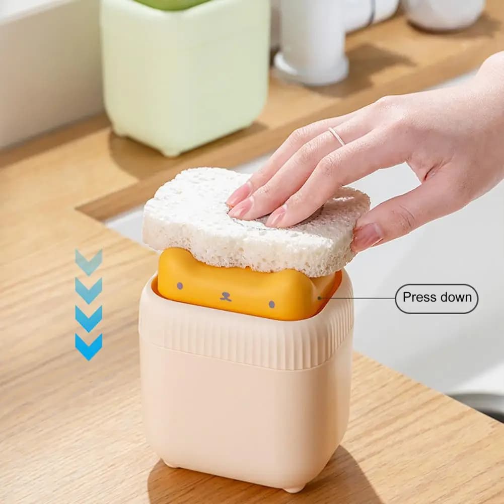 Dispenser di Sapone con Design a Gatto Cartoonesco, Erogatore di Detersivo Liquido, Contenitore per Detersivo Piatti, Scarico Rapido, Facile Pulizia, Pompa per Sapone Schiumogeno