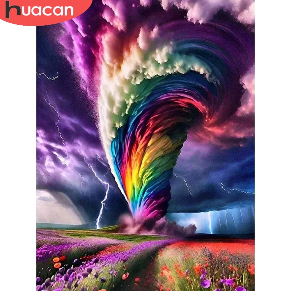 HUACAN Cartoon Diamond Painting Kit completo Girl Wolf Full Square Round Mosaic Flower 5D fai da te Home Decor