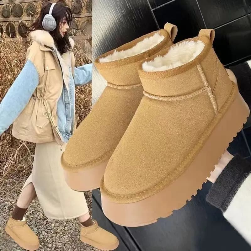 Thick Bottom Snow Boots Winter Wear Resistant New Style Extra Thick Outdoor Wearable Warmth Increasing Lightweight Cotton Shoes