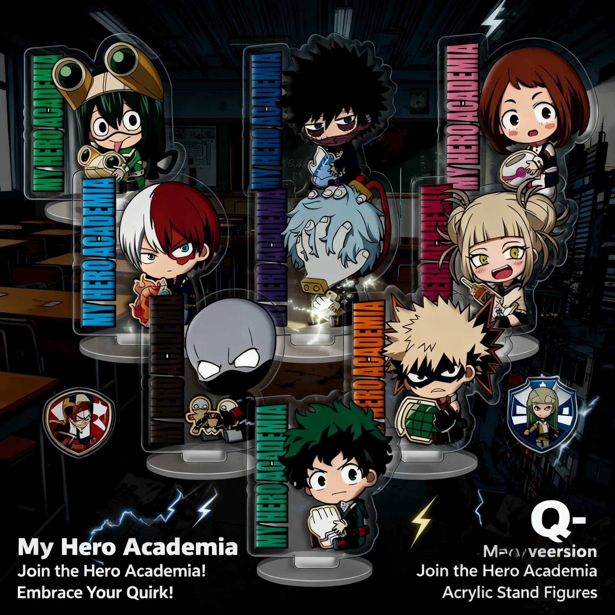Set di 9 Statuette in Acrilico di My Hero Academia Deku Midoriya, Merchandise Anime Pronto per la Spedizione