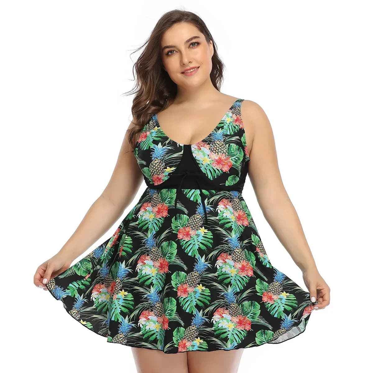 Costume da bagno Tankini taglie forti Donna oltre 50 Costume da bagno due pezzi con ferretto e controllo della pancia