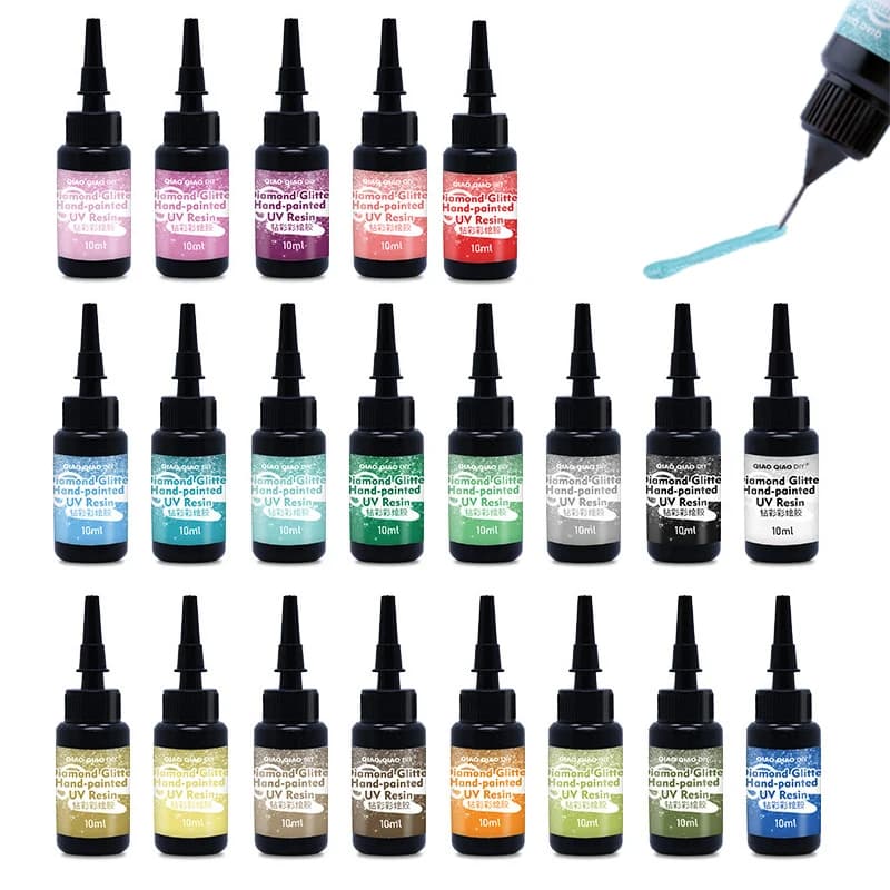 10ml Colla UV perlescente ad asciugatura rapida Polimerizzazione ultravioletta Resina UV dura Colla Colorante Pigmento Stampo in silicone fai da te Creazione di gioielli artigianali