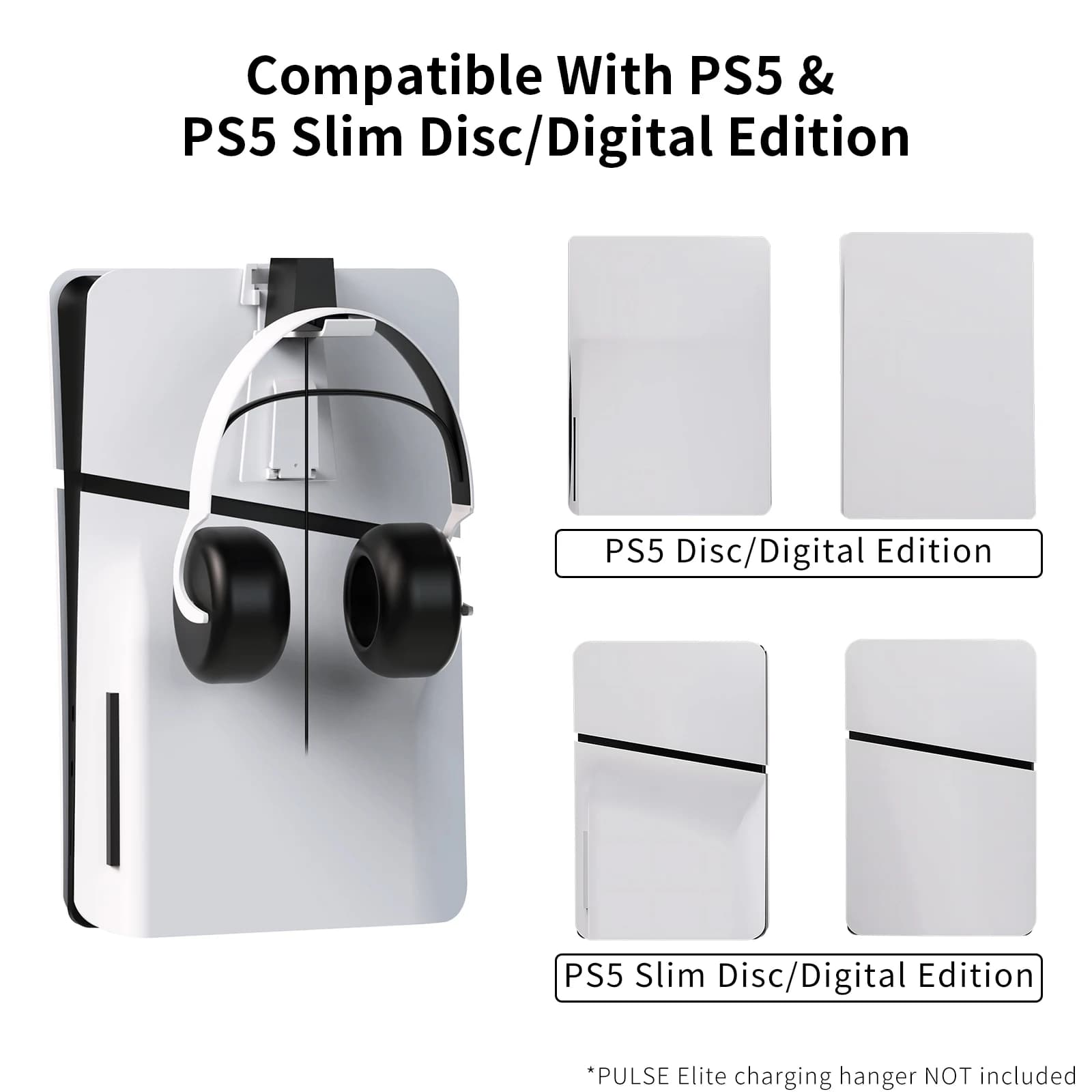 Supporto per gancio per auricolari per PS5/PS5 gancio per Controller sottile supporto per cuffie supporto per Console Host per accessori di gioco PULSE 3D/Elite