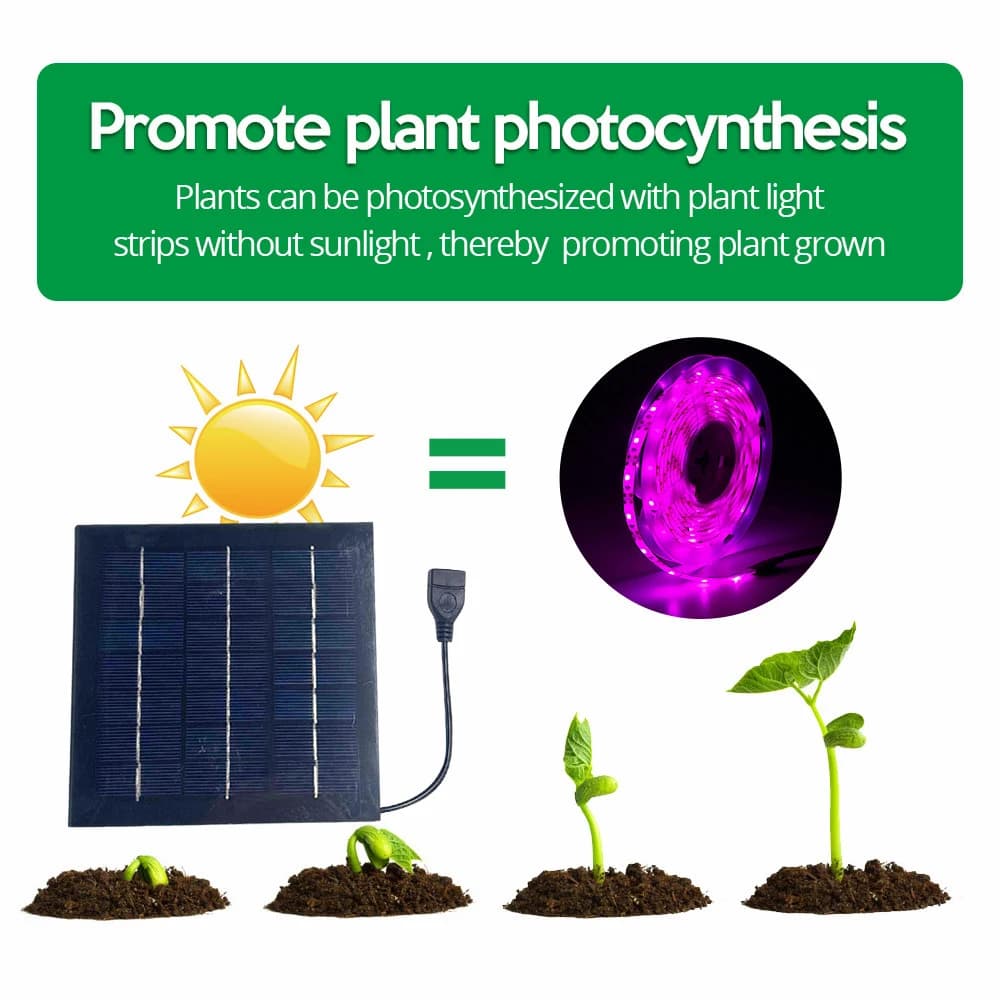 5M Flower Seed Hydroponic Light Full Spectrum Flower Plant Phyto Growth Lamp 5W 2835 SMD for Plants Hydroponics Growing System