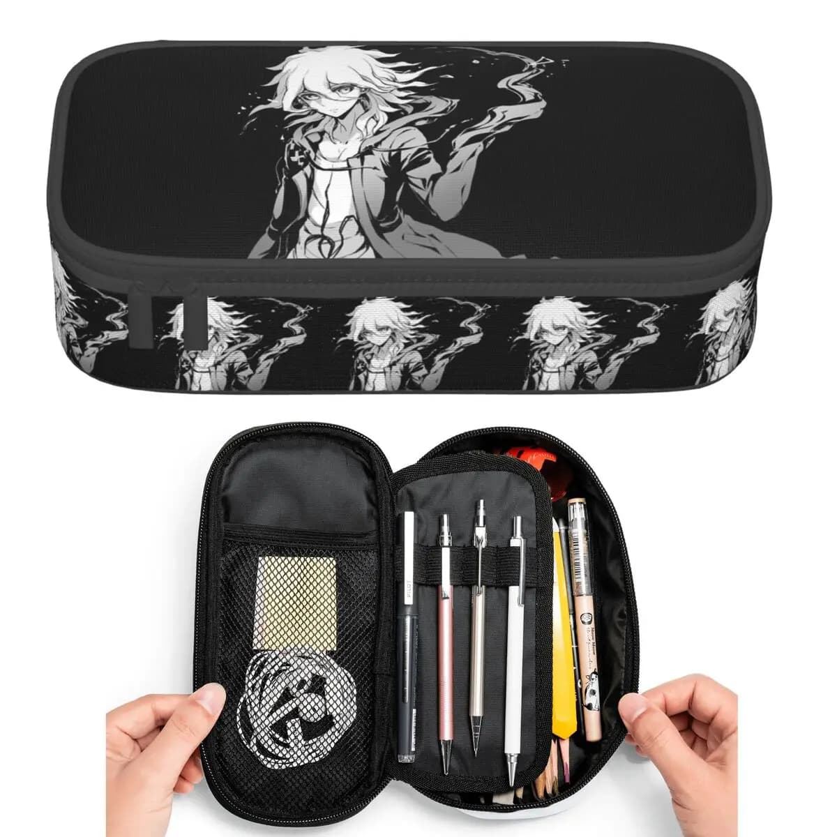 Astuccio per Matite Nagito Komaeda Gun Manga Danganronpa, Portapenne per Studenti, Borsa per Matite di Grande Capacità, Porta Penne