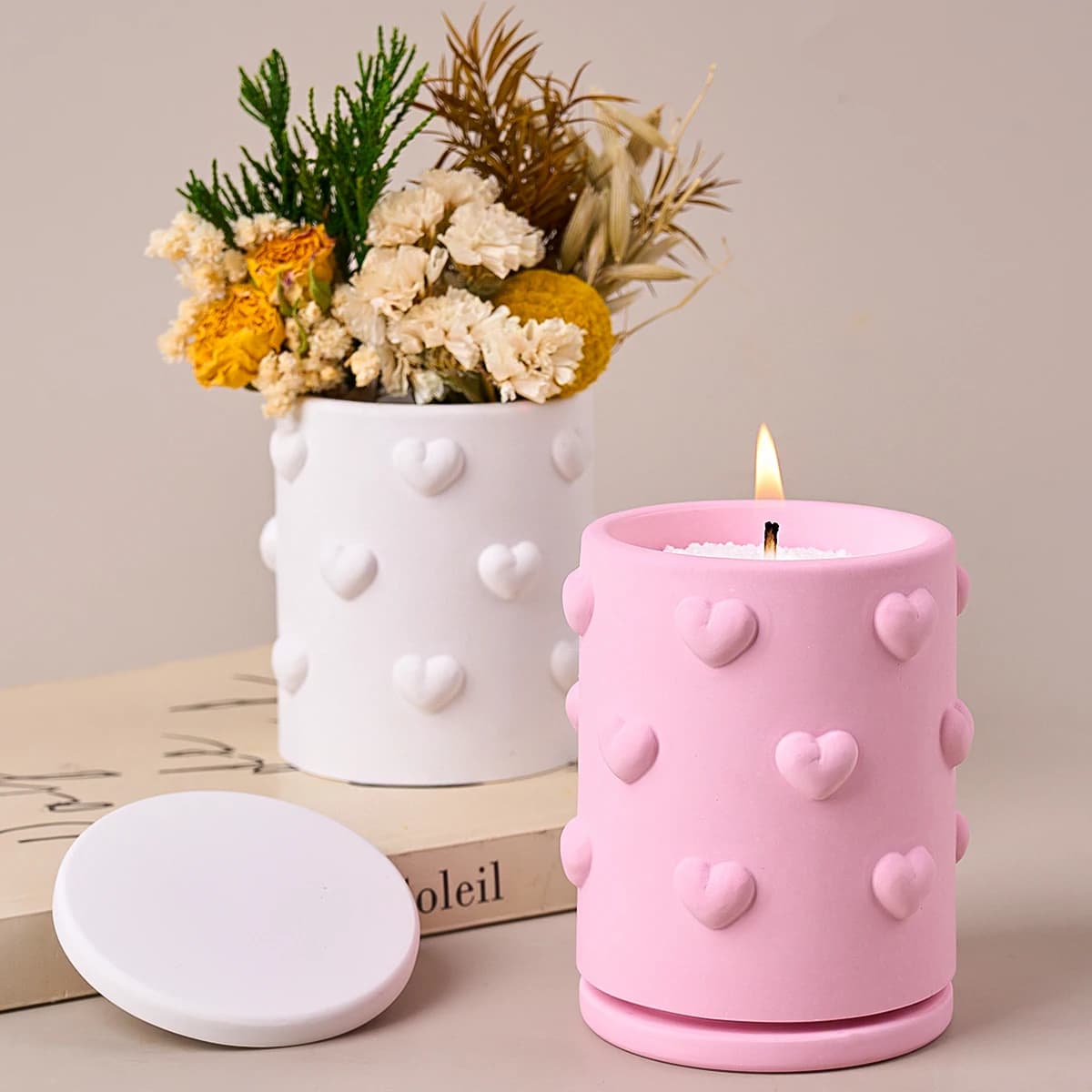 Cuore d'amore Tazza in rilievo Stampi in silicone Vaso da fiori fai da te Candela Vessel Gesso Gesso Stampo in cemento Vaso artigianale Versamento Stampo in resina UV