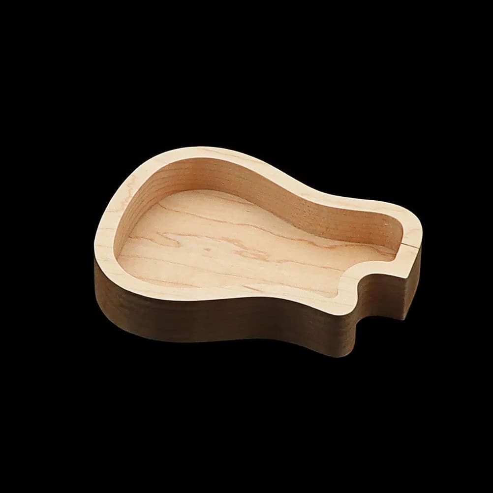 Scatola porta plettri per chitarra in legno, superficie in legno naturale levigata e lucida, protegge i plettri, design portatile e leggero per chitarra acustica