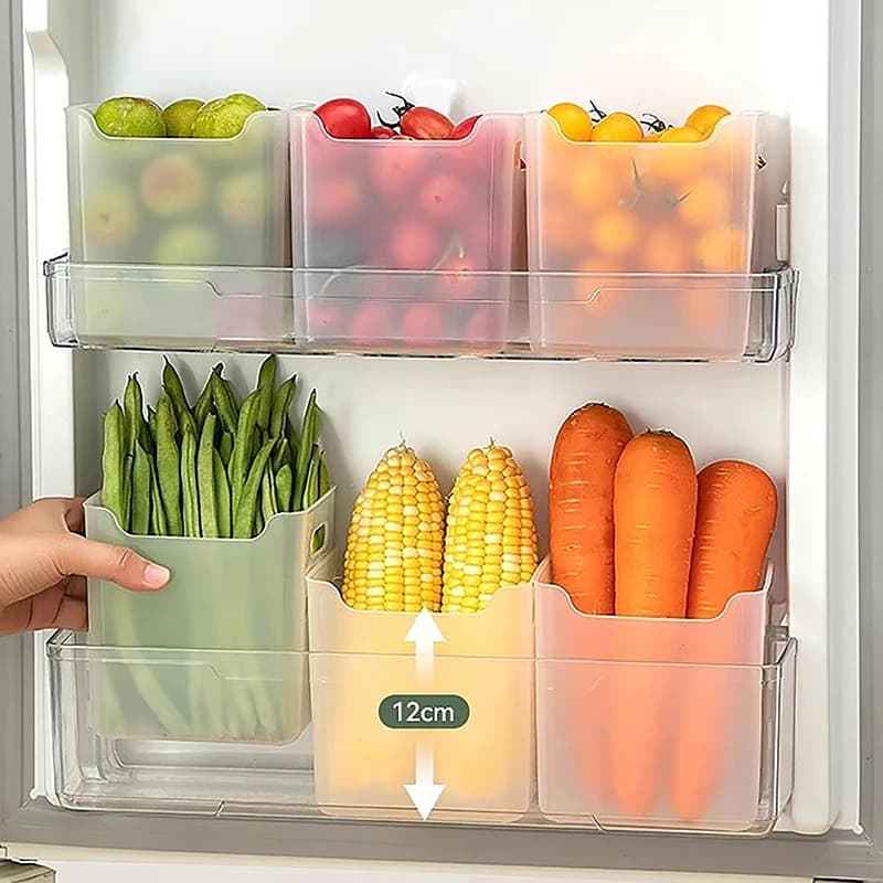 1 pz scatole di immagazzinaggio del frigorifero cibo fresco organizzatore celle frigorifere frutta spezie contenitori per alimenti scatole da cucina