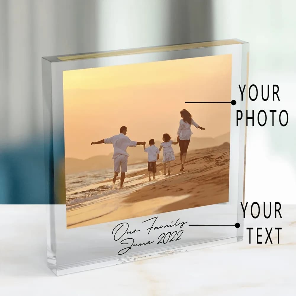 Custom Acrylic Family Photo Lock, Custom Frame With Name And Date, High-Resolution Printing, Birthday Wedding Home Decoration Gift