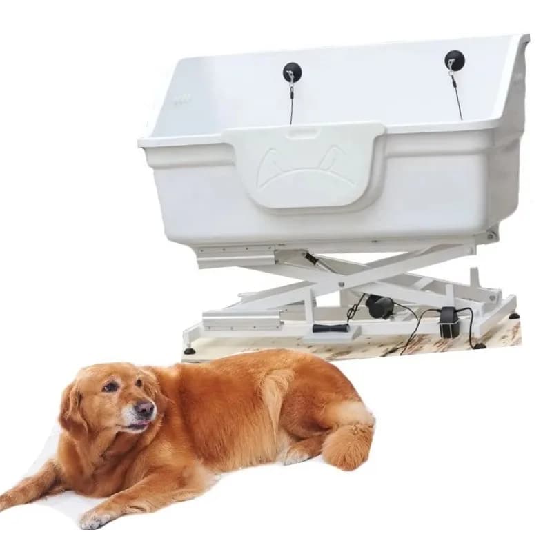 Vasca per toelettatura cani Stazione doccia da bagno SPA Sollevamento elettrico Vasca per toelettatura cani Vendita calda Lavaggio per gatti per animali domestici Fibra di vetro durevole Grande NUOVO