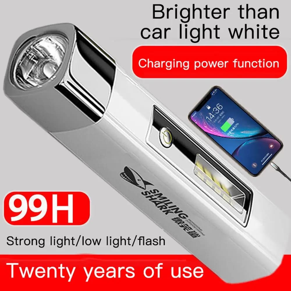Torcia Ultra Luminosa Ricaricabile USB Impermeabile per Esterni, Potente Torcia Portatile con Funzione Power Bank