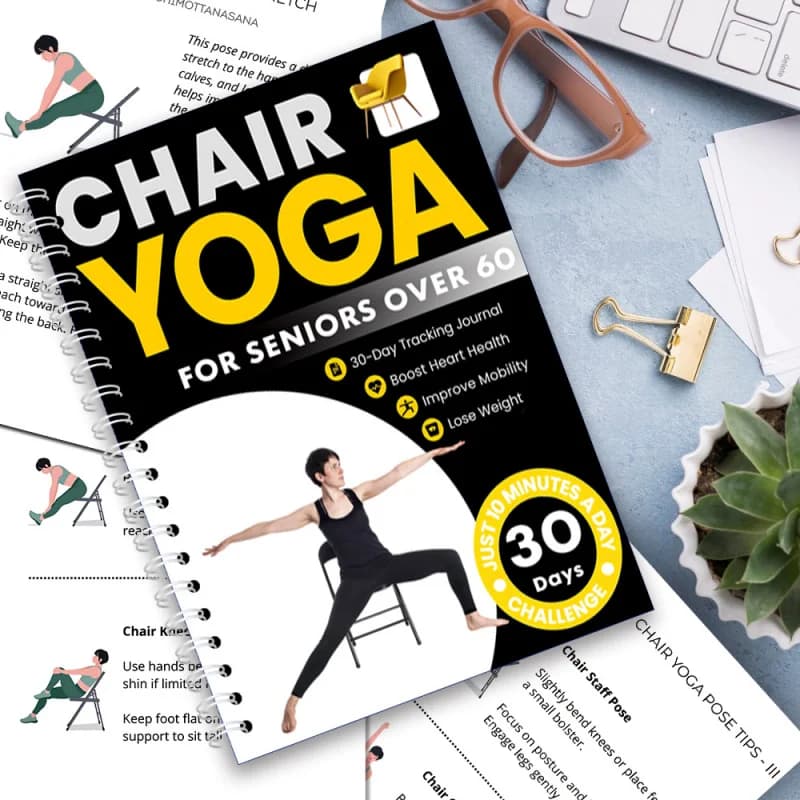 Guida di Yoga da Seduti per Anziani Oltre i 60 Anni - 30 Giorni - Diario di Esercizi con Spirale 13.97x21.08 cm per una Mobilità Delicata