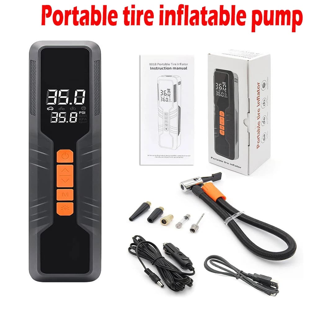Pompa di aria senza fili portatile per gonfiaggio pneumatici Pompa per pneumatici di emergenza per compressore d'aria elettrico automatico per auto da 60 W