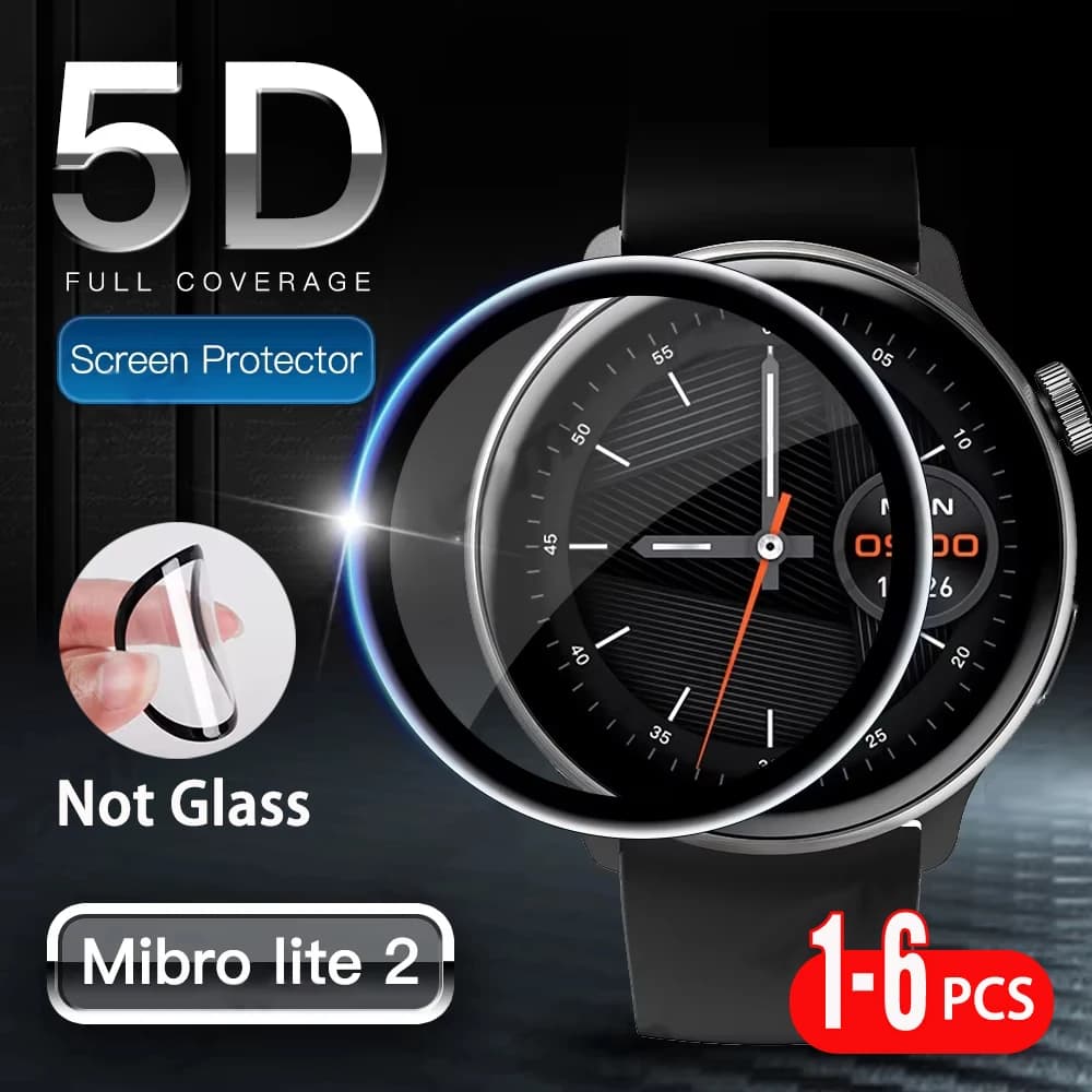 Pellicola protettiva per Mibro Lite 2 Protezione schermo Pellicole morbide antigraffio Bordo curvo HD Cover per accessori per orologi Mibro Lite