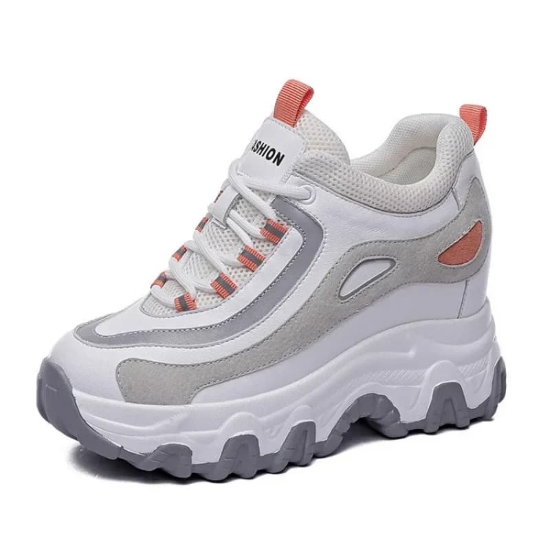 9CM vera pelle piattaforma zeppa tacco nascosto scarpe casual da donna sneakers robuste Za Ins moda inverno scarpe da ginnastica calde boot