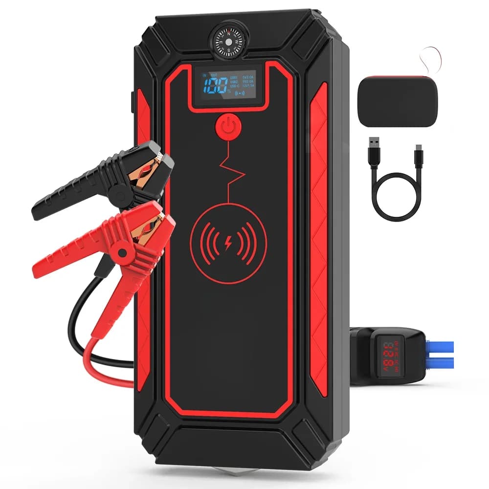 l # Avviatore di emergenza Utrai 2500A con ricarica wireless Emeygency Strumenti per veicoli Accumulatori e caricabatterie di riserva Dispositivo di avviamento per auto Booster