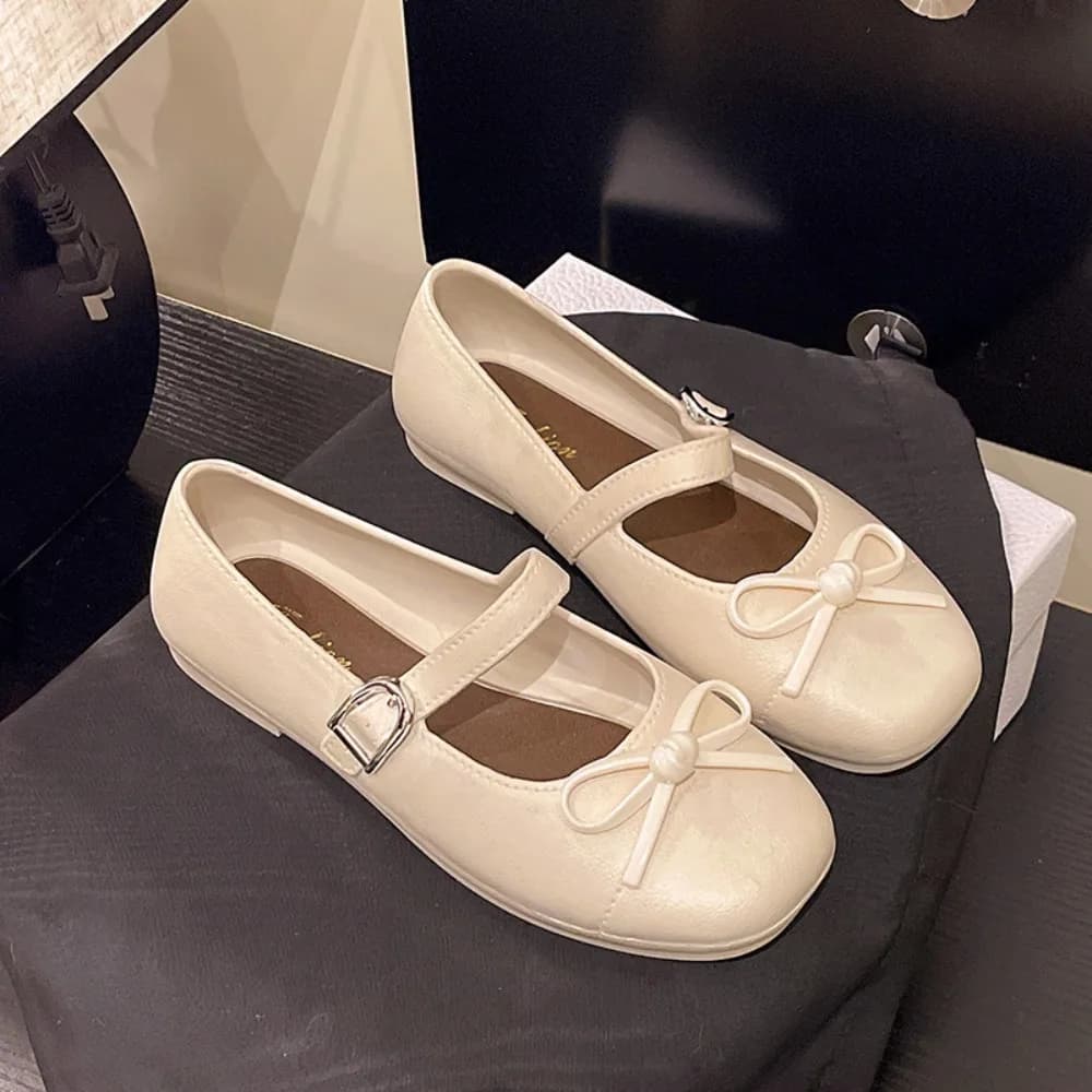 Sandali da donna con fiocco di perle, versatili, antiscivolo, estivi, piatti, morbidi, comodi, con tacco basso e punta chiusa