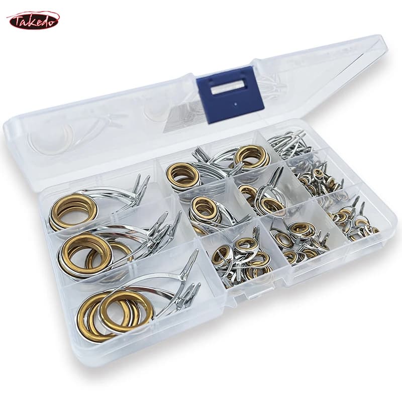 TAKEDO TN75-1 5 set Spinning medium fishing rod guide stainless steel bracket ceramic rings accessories for fishing rod DIY