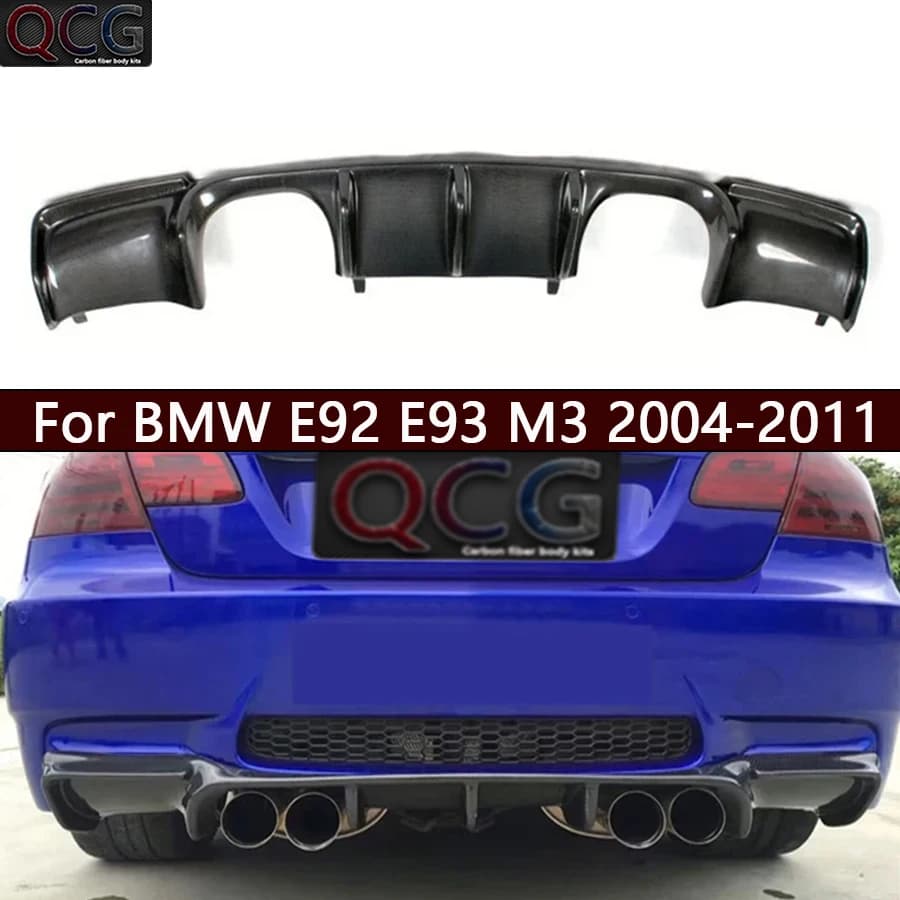 For BMW E92 E93 M3 2004-2011 Carbon Fiber Back lip Car Rear Bumper Diffuser Rear Splitters Spoiler Car Accessories body kit