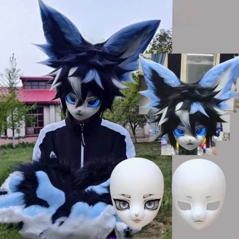 Kig Maschera Teschio Fursuit Testa Base Occhi Bulbo oculare FAI DA TE Furry Accessori Cosplay Bambola Kigurumi Costume Carino Puntelli Donna Uomo Gioco di ruolo
