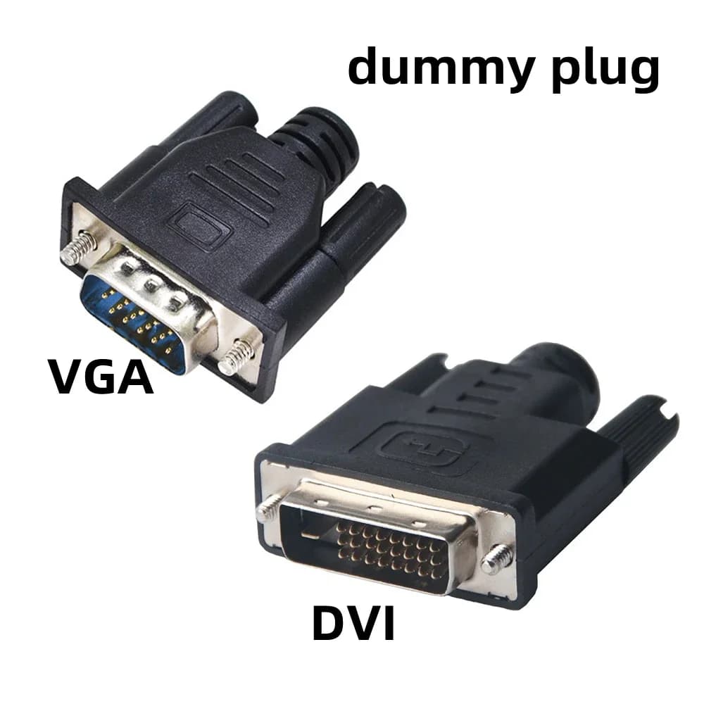 VGA Dummy Plug DVI-D 24 + 1 Pin Display Emulatore Monitor virtuale Adattatore scheda grafica per Ethereum ETH BTC Mining 3840x2160 @ 60Hz