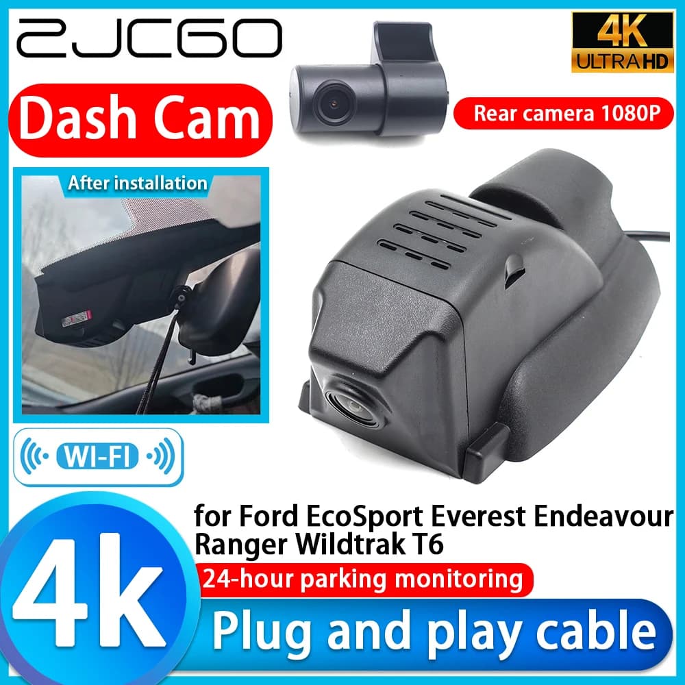 4K DVR Camera for Auto Ford EcoSport Everest Endeavour Ranger Wildtrak T6, Sony Goal, 24H Monitor, Video Recorder for Parking