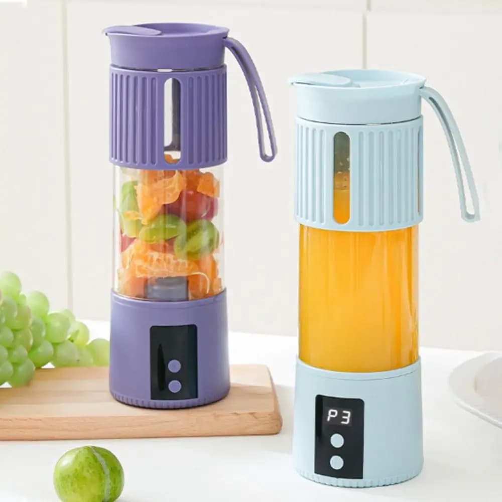 Frullatore Portatile Elettrico per Succhi Freschi, Wireless, 450ML, Mini Mixer Professionale per Frutta, Uso Domestico