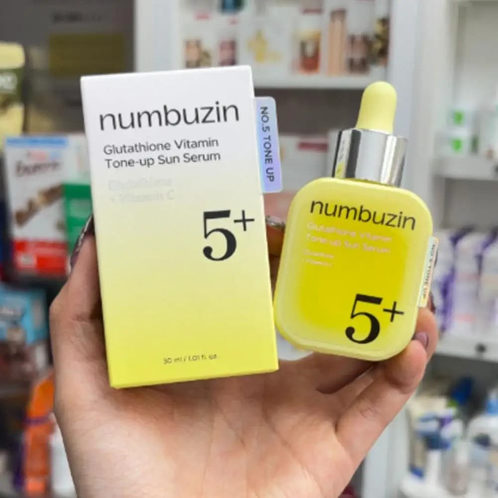 Numbuzin No.5+ Glutathione Vitamin C Serum Radiant Tone‑Up DualAction Sun Care Powerful Antioxidant Facial Serum Korean skincare