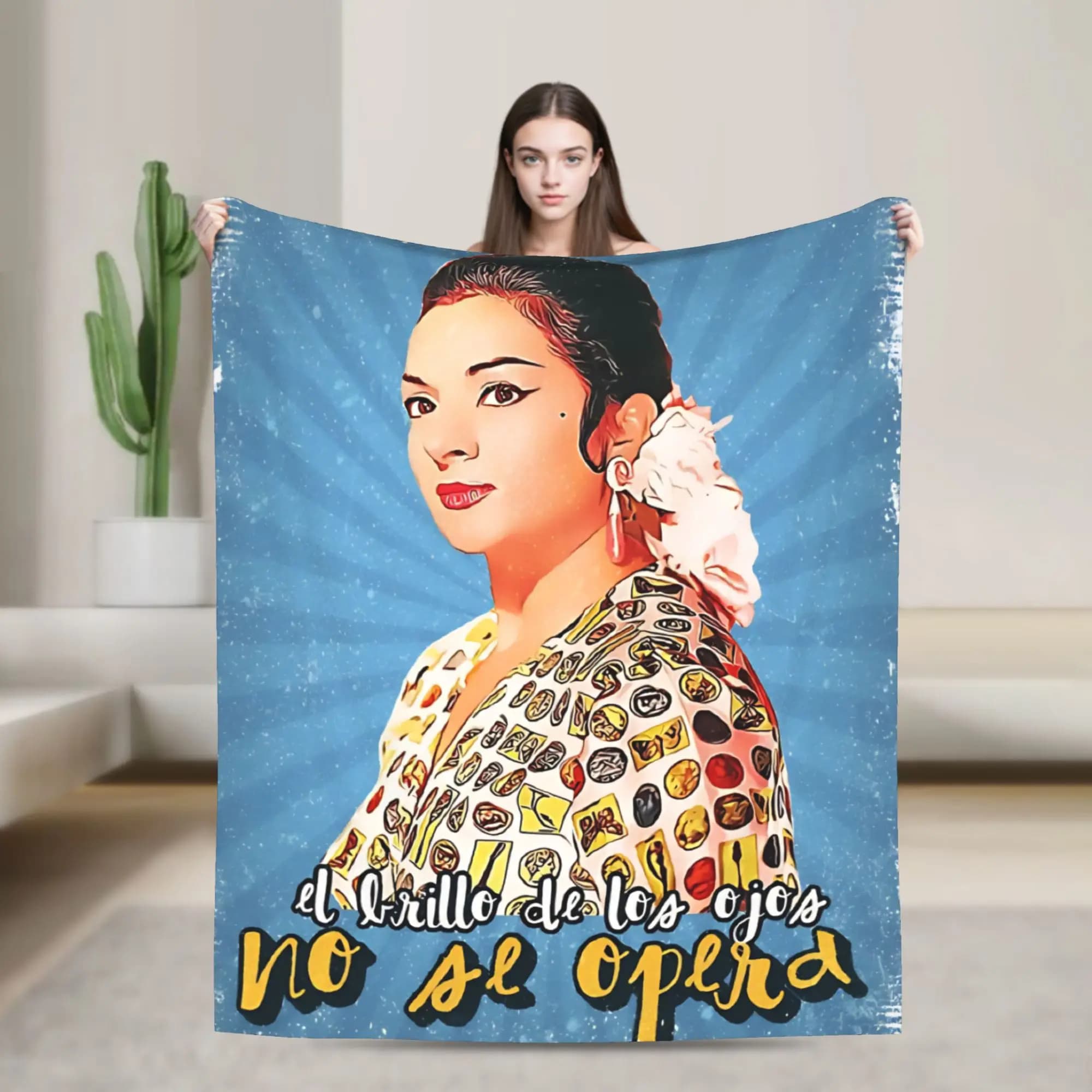 Lola Flores The shine of the eyes Knitted Blankets Wool Throw Blankets Summer Air Conditioning Decoration Soft Warm Bedsprea,