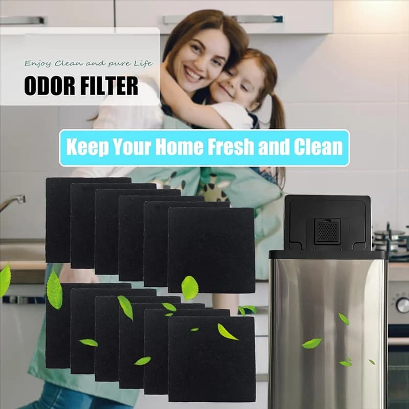 CQMF-12 Confezione di filtri assorbenti odori di ricambio per deodorante a carbone attivo SIMPLI-MAGIC per bidoni della spazzatura, secchielli per compost
